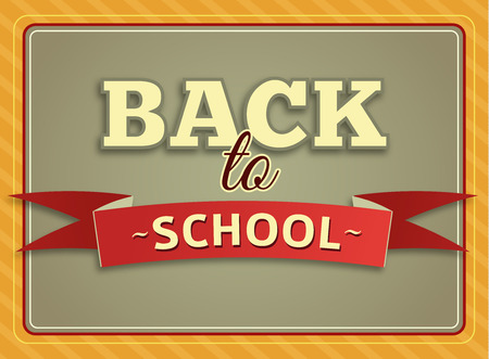 Text poster in american retro style. Back to school. Badge. Designed text. Vector illustration.のイラスト素材