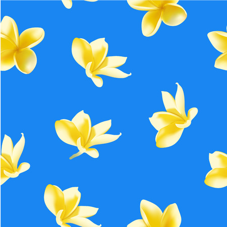 Seamless pattern with frangipani flower. Vector illustrationのイラスト素材