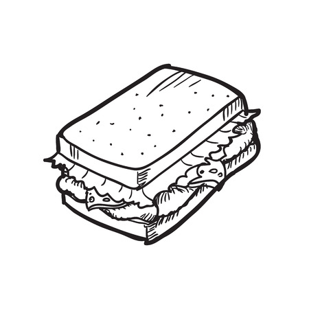 Vector illustration of doodle food element. Sketch.のイラスト素材