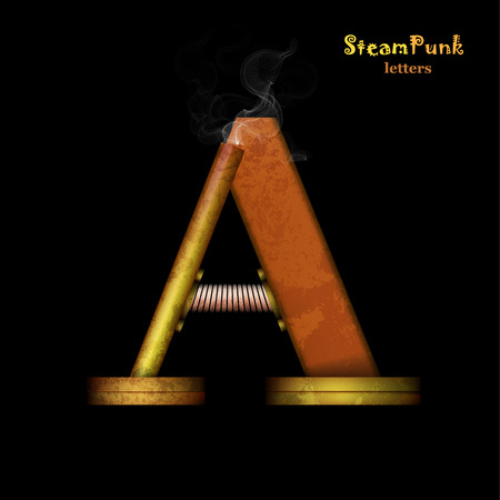 Steam punk alphabet letter for your design. Vector illustration.のイラスト素材