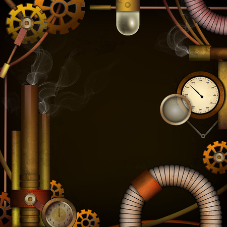 Steam punk grunge background for your design. Vector illustration.のイラスト素材