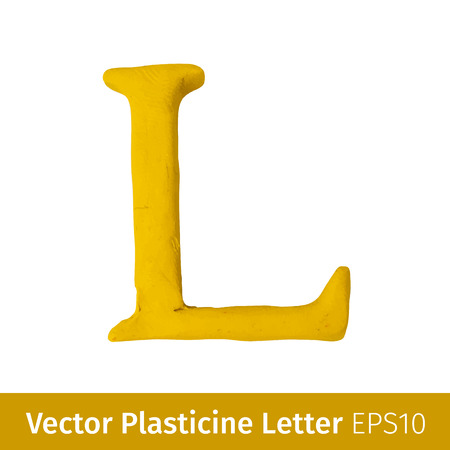 Set of plasticine letters of english alphabet. Vector illustrationのイラスト素材