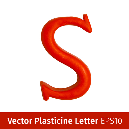 Set of plasticine letters of english alphabet. Vector illustrationのイラスト素材