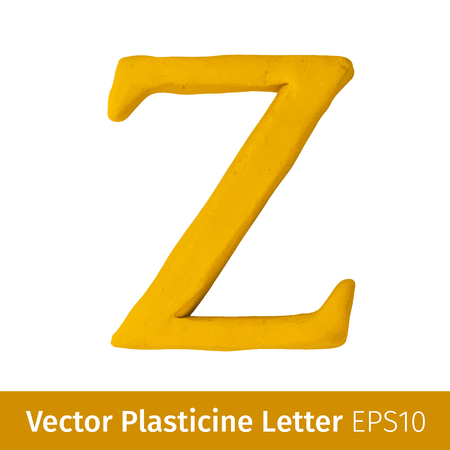 Set of plasticine letters of english alphabet. Vector illustrationのイラスト素材