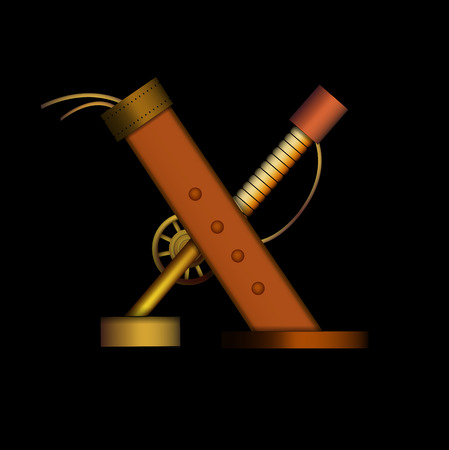 Steampunk alphabet letter for your design. Vector illustration.のイラスト素材