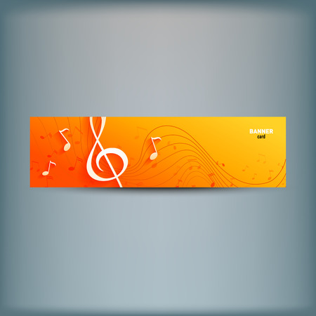 Template for advertising and corporate identity. Music key and notes. Design of blank.のイラスト素材