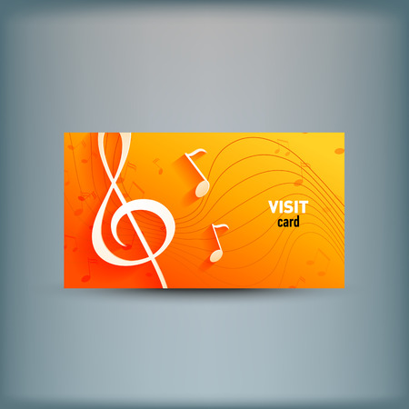 Template for advertising and corporate identity. Music key and notes. Design of blank.のイラスト素材