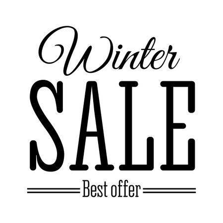 Vector illustration of Winter sale inscription. Badge.のイラスト素材