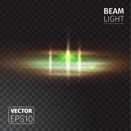 Vector illustration of realistic beam lights on transparent background.のイラスト素材