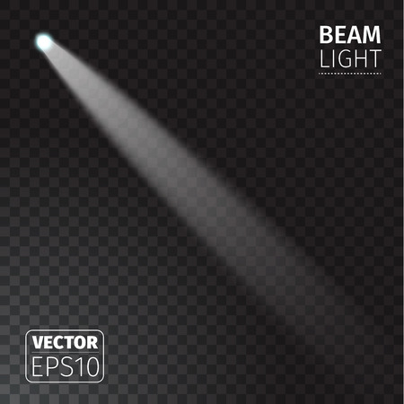 Vector illustration of realistic beam lights on transparent background.のイラスト素材