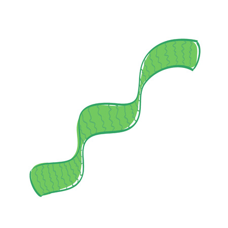 Vector illustration of green scarf on white background.のイラスト素材