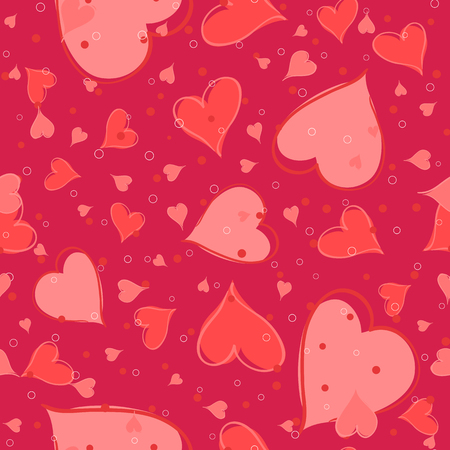 Vector illustration of Seamless valentine pattern. Heartsのイラスト素材