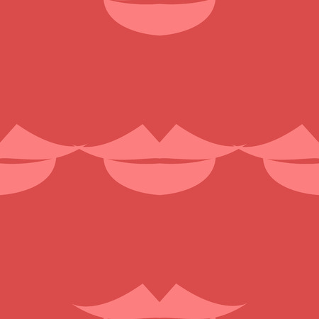 Lips Seamless pattern. Red background. Vector illustrationのイラスト素材