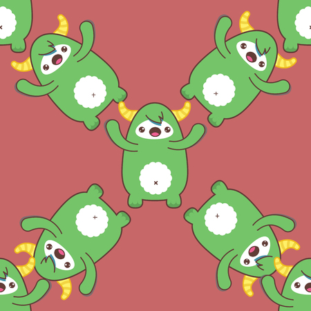 Cartoon yeti seamless pattern. Vector illustrationのイラスト素材