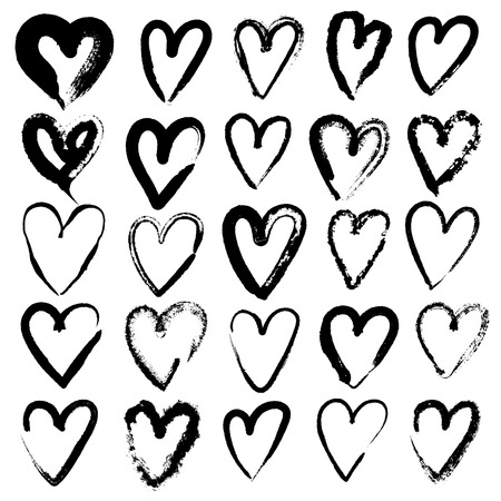 Hand drawn hearts. Vector illustrationのイラスト素材