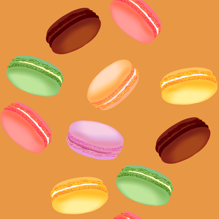 Seamless pattern with colorful macaroonsのイラスト素材