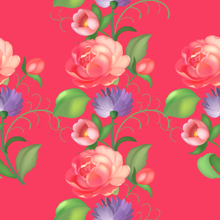 Seamless rose pattern. Vector illustrationのイラスト素材