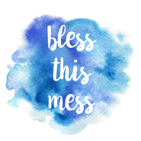 Quote Bless this mess. Vector illustrationのイラスト素材