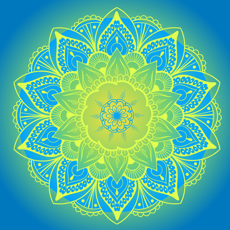Decorative floral round mandala Vector illustration.のイラスト素材