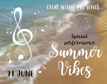 Summer vibes card. Vector illustrationのイラスト素材