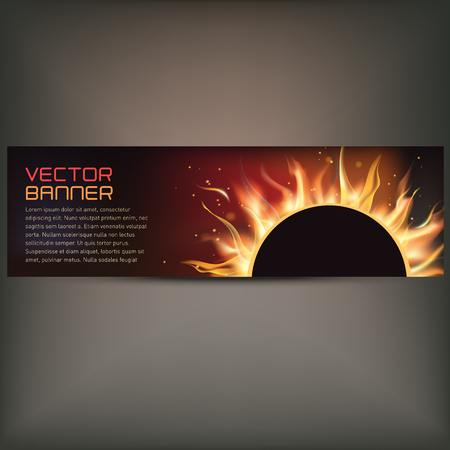 illustration of fire flame banner on gray backgroundのイラスト素材