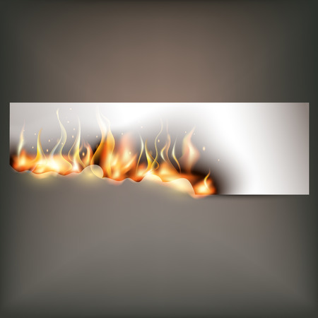 Hot fire banner with orange flames for your designのイラスト素材