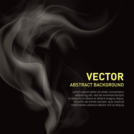 Realistic illustration of smoke on black background.のイラスト素材