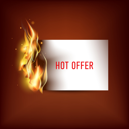 Hot fire banner with orange flames for your designのイラスト素材