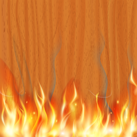 wooden texture is burning. Stock vector illustration.のイラスト素材