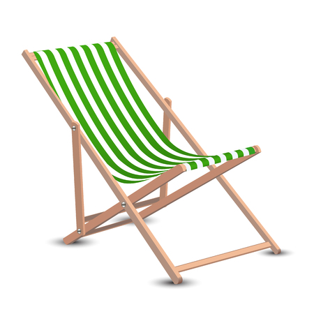 wooden beach chaise longue vector illustration isolated on white background EPS10.のイラスト素材