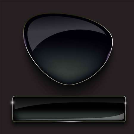 Vector illustration of Realistic glass banners set.のイラスト素材