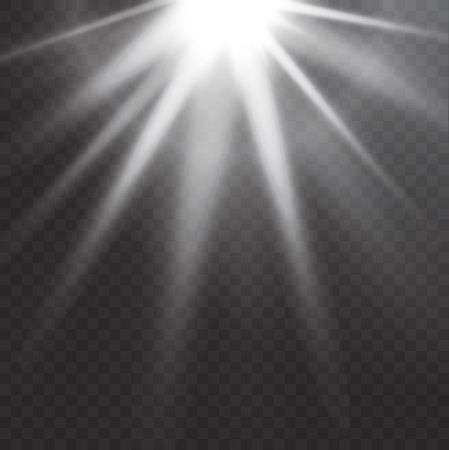 UFO light beam isolated on transparnt background. Vector illustrationのイラスト素材