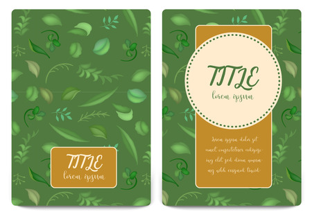 Floral background. Leaves vintage cover. Flourish card with copy space. Vector illustrationのイラスト素材