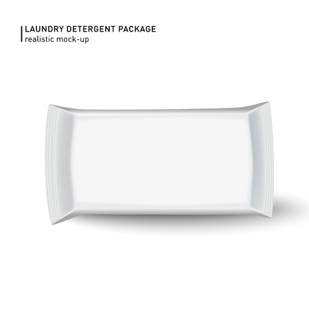 Wet wipes package isolated on white background. Can be use for your design, promo, adv and etc. Vector illustration. Mock upのイラスト素材