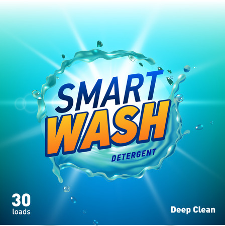 creative laundry detergent concept packaging design template. Vector illustrationのイラスト素材