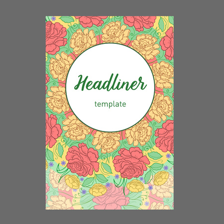 Vintage cards with Floral mandala pattern and ornaments. Vector Flyer oriental design Layout template. Islam, Arabic, Indian, Mexican ottoman motifs.のイラスト素材