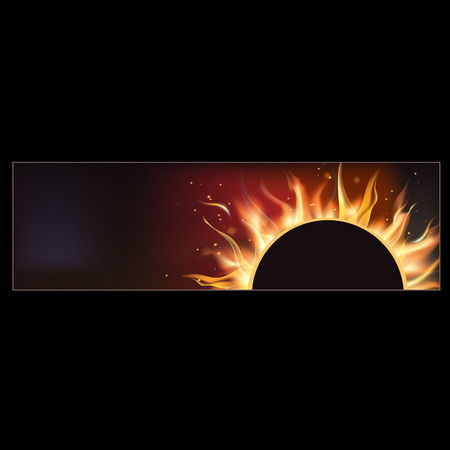 Hot fire banner with orange flames for your designのイラスト素材