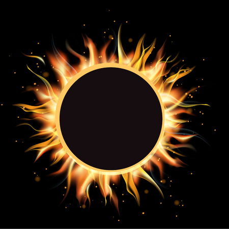 Total eclipse of the sun, eclipse background, vector illustrationのイラスト素材