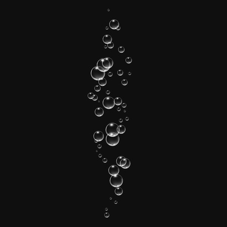 Bubbles under water on black background. vector illustrationのイラスト素材