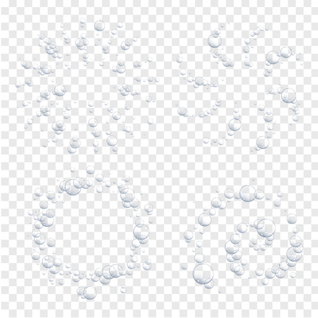 Bubbles under water on transparent background. vector illustrationのイラスト素材