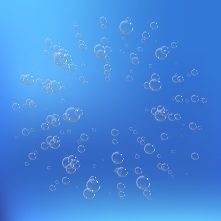 Bubbles under water on blue background. vector illustrationのイラスト素材