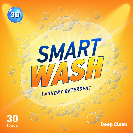detergent advertising concept design for product packaging in yellow orange colorのイラスト素材