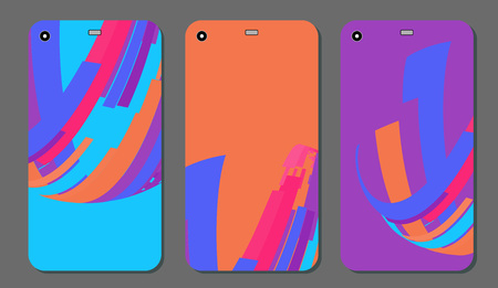 Set fashionable abstract ornaments for mobile phone cover and screen . The visible part of the clipping mask. The sample is ready for printing after the release clipping mask. Vector illustrationのイラスト素材