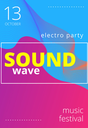 Electronic music poster. Modern club party flyer. Abstract gradients music background. Music fest cover. Vector illustration.のイラスト素材