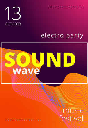 Electronic music poster. Modern club party flyer. Abstract gradients music background. Music fest cover. Vector illustration.のイラスト素材