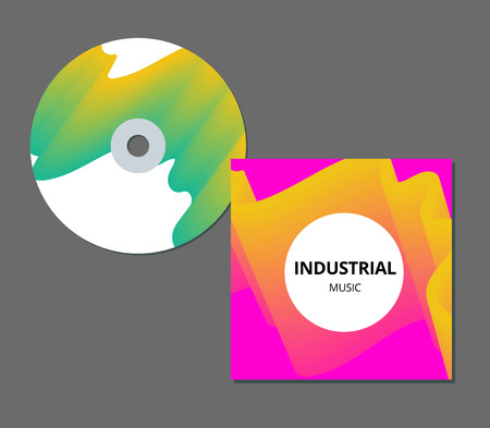 CD cover presentation design template with copy space and wave effect. EPS10 vector illustration.のイラスト素材
