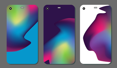 Set fashionable abstract ornaments for mobile phone cover and screen . The visible part of the clipping mask. The sample is ready for printing after the release clipping mask. Vector illustrationのイラスト素材