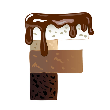 Sweet donut font vector. Letter F. Vector illustration.のイラスト素材