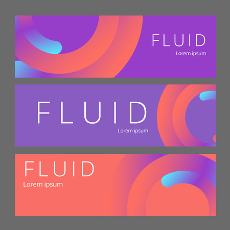 Colorful geometric background. Fluid shapes composition. Abstract banner template.  vector.のイラスト素材