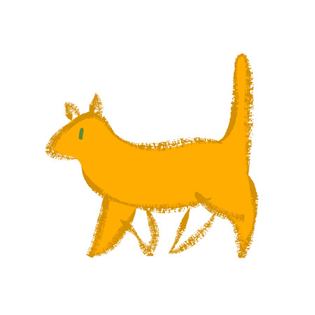 Cartoon cat. Trendy noisy texture. Vector Illustration.のイラスト素材